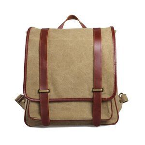 Leather Cotton Canvas Backpac C14
